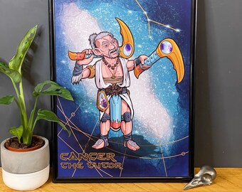 D&D - Cancer Star Sign Halfling Monk - A4 Fine Art Print