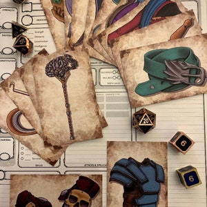 D&D Magic Item Card - Set full colour print - 15 betoverde schatten