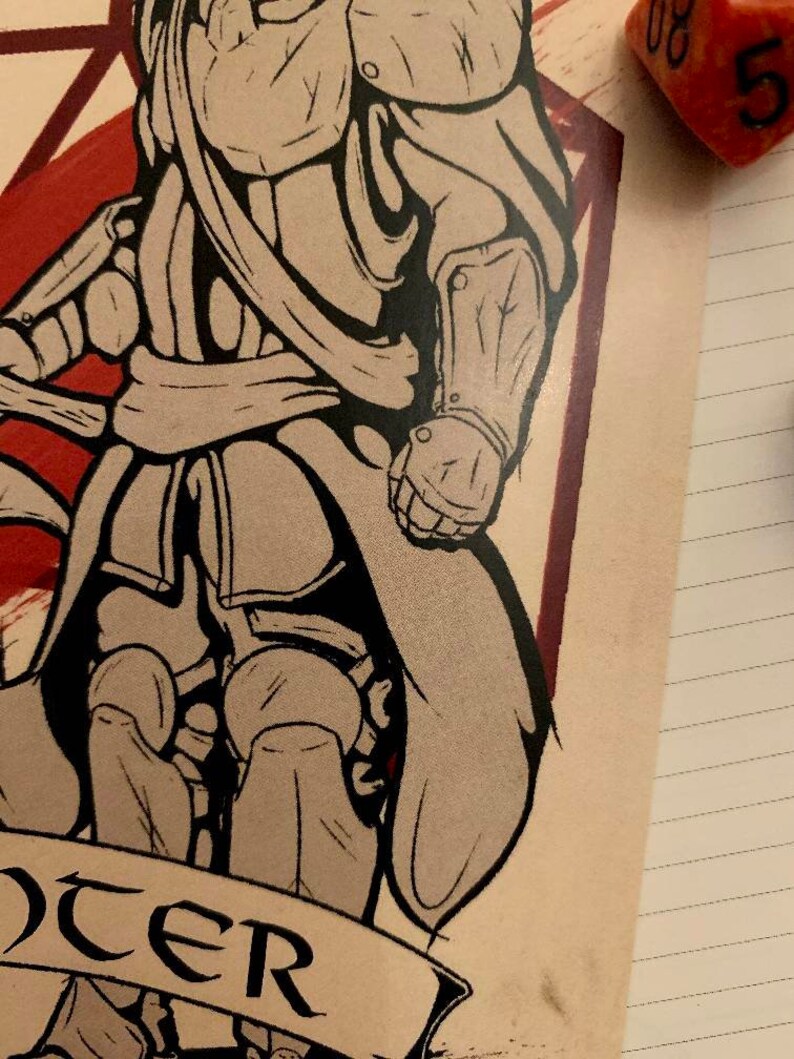 D&amp;D Fighter A6 Fine Art Postcard Print - Etsy