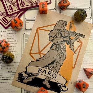 D&D - Barde - A6 Fine Art Postkarte Drucken