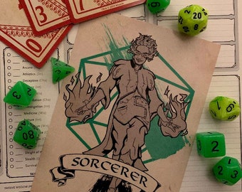 D&D - Sorcerer - A6 Fine Art Postcard Print