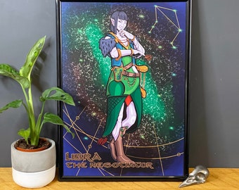 D&D - Virgo Star Sign Changeling Bard - A4 Fine Art Print