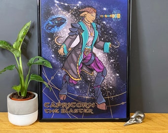 D&D - Capricorn Star Sign Satyr Warlock - A4 Fine Art Print