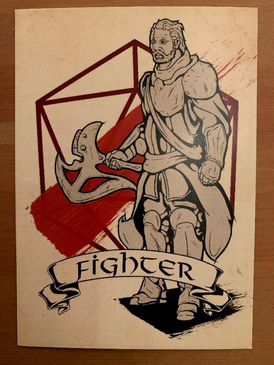 D&amp;D Fighter A6 Fine Art Postcard Print | Etsy