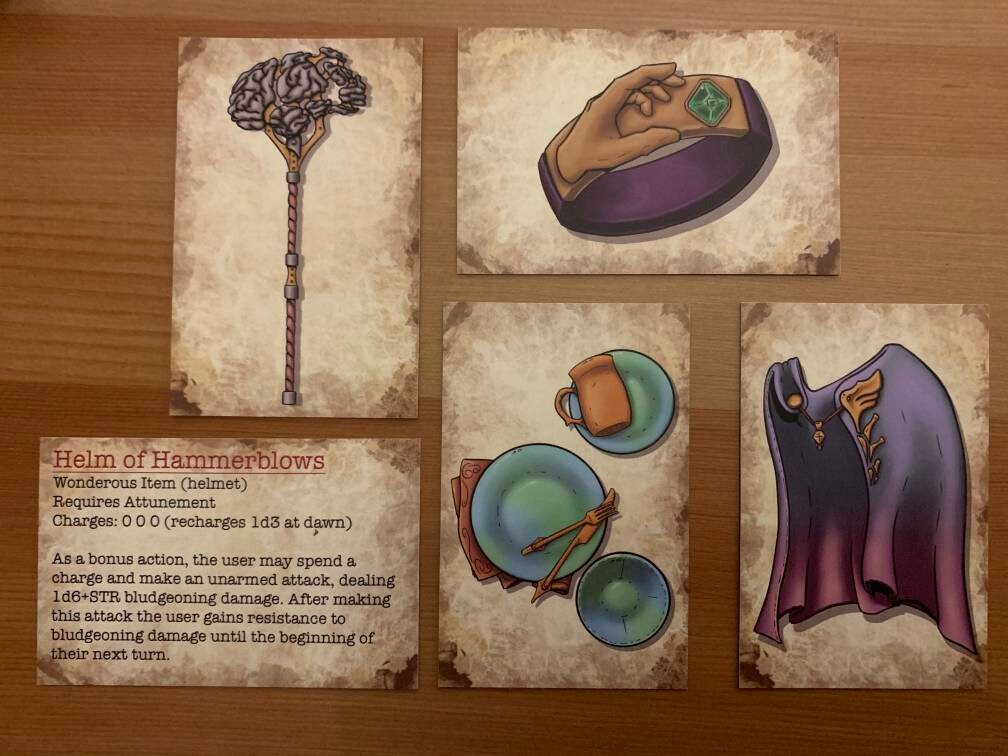 D&D Magic Item Card Set Full Colour Print 15 Enchanted Etsy