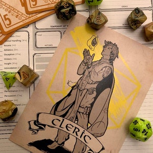 D&D - Kleriker - A6 Fine Art Postkartendruck