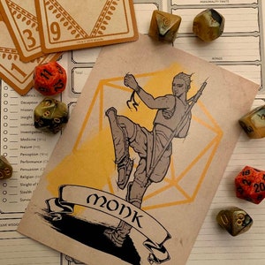 D&D - Mönch - A6 Fine Art Postkarte Drucken