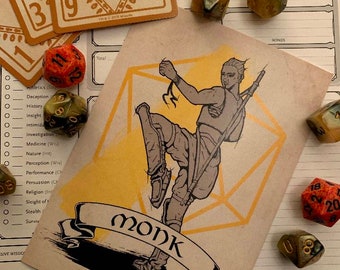 D&D - Monk- A6 Fine Art Postcard Print