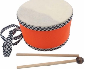 Wooden Genuine Leather Children Drum Set, 5  flash color to choose from