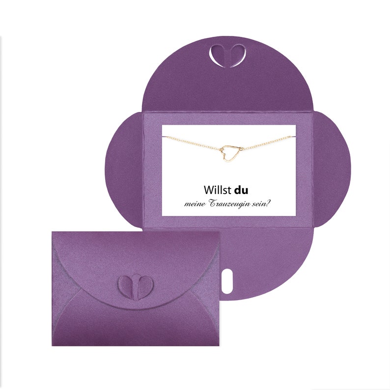 heart bracelet gold Surprise My groomswoman Her Love Do you want to be my groomswoman? Wedding purple envelope love sticker