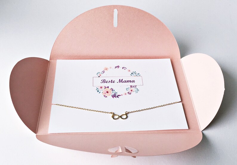 Für die BESTE MAMA Karte mit Infinity Kette in GOLD rosa | Etsy