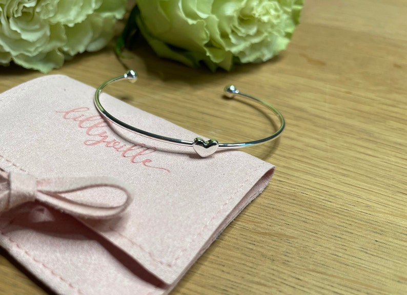 Elegante pulsera con forma de corazón en plata con envoltorio de regalo: regalo perfecto con amor, también en oro y oro rosa imagen 2