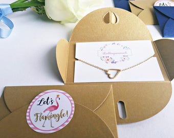 1x Geschenk für Deinen Lieblingsmenschen // Herz Armband GOLD // Trauzeugin // Flamingo Aufkleber // individueller Text