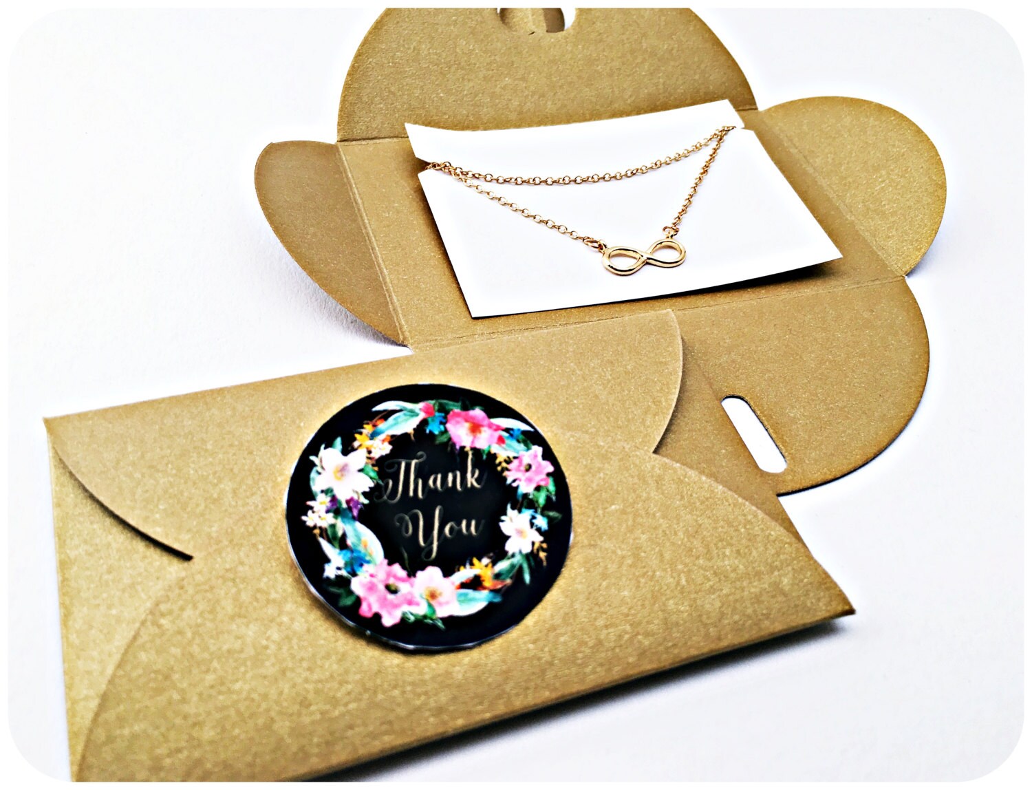 Bday Geschenk Unendlich Kette Gold Goldene Verpackung Thank Etsy