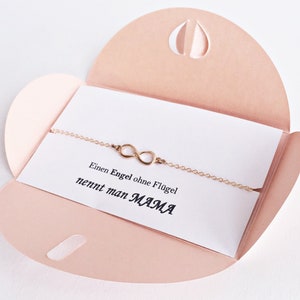 Persona favorita MAMA: Pulsera infinito en ORO ROSA, packaging rosa con pegatina, ángel sin alas, mamá, amor infinito, Día de la Madre imagen 1