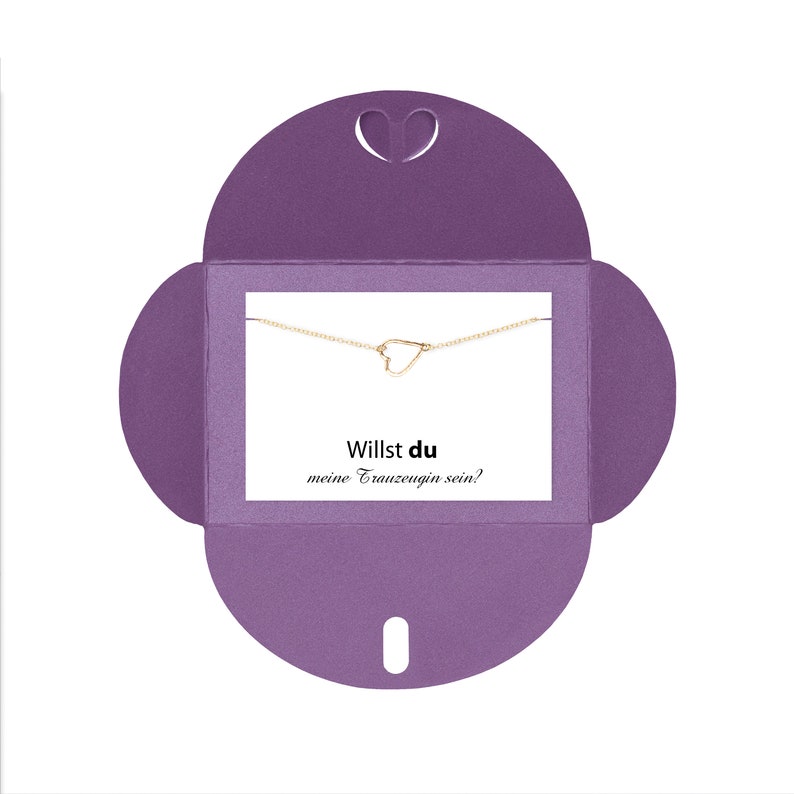 heart bracelet gold Surprise My groomswoman Her Love Do you want to be my groomswoman? Wedding purple envelope love sticker