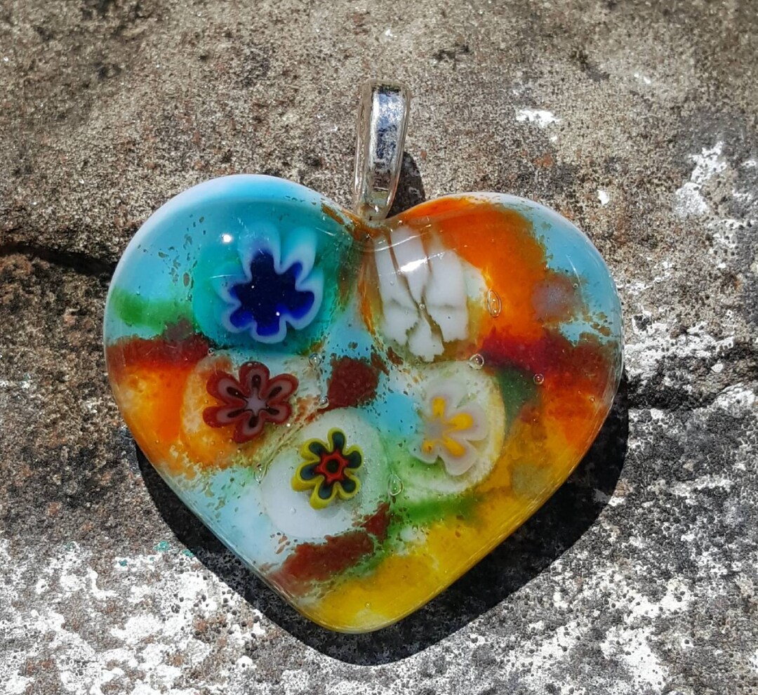 Cremation Jewelry, Fused Glass Jewelry Pendants Cremation Ashes Jewelry