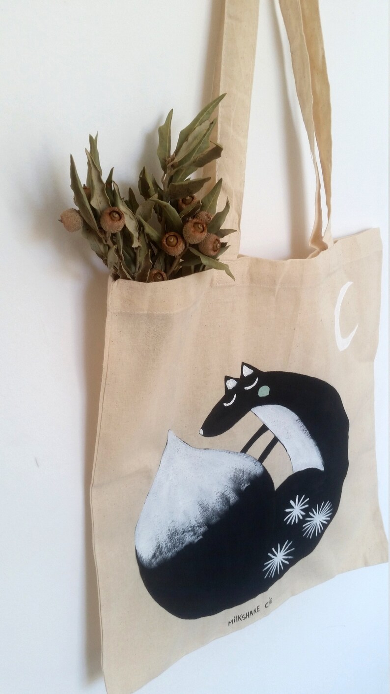 Tote Bag Lou Reed Peint à La Main - Sac En Coton Blanc Unisexe - Neuf Sans Étiquette