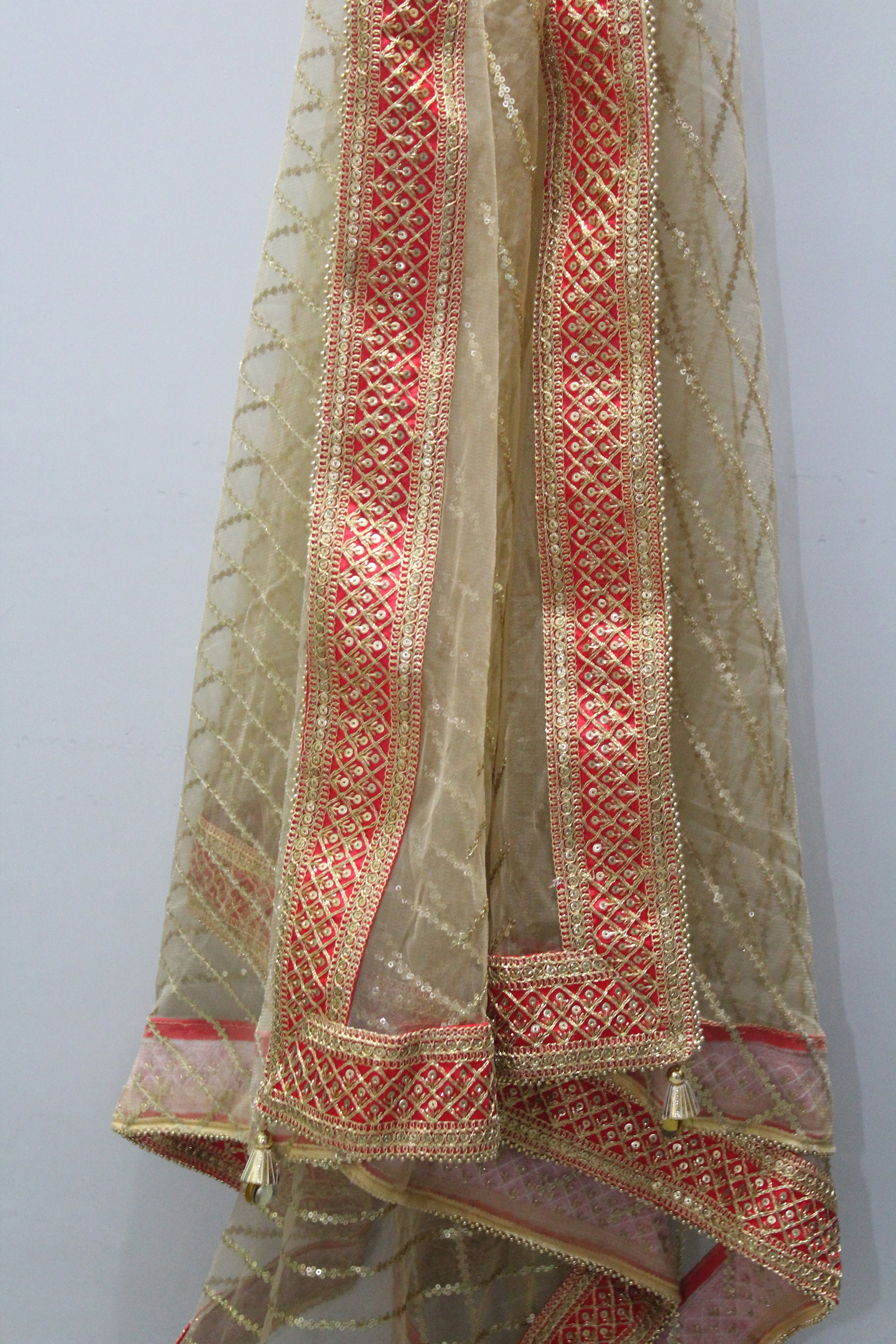 Bridal Dupatta Indian Wedding Dupatta Gold Dupatta with Red Etsy