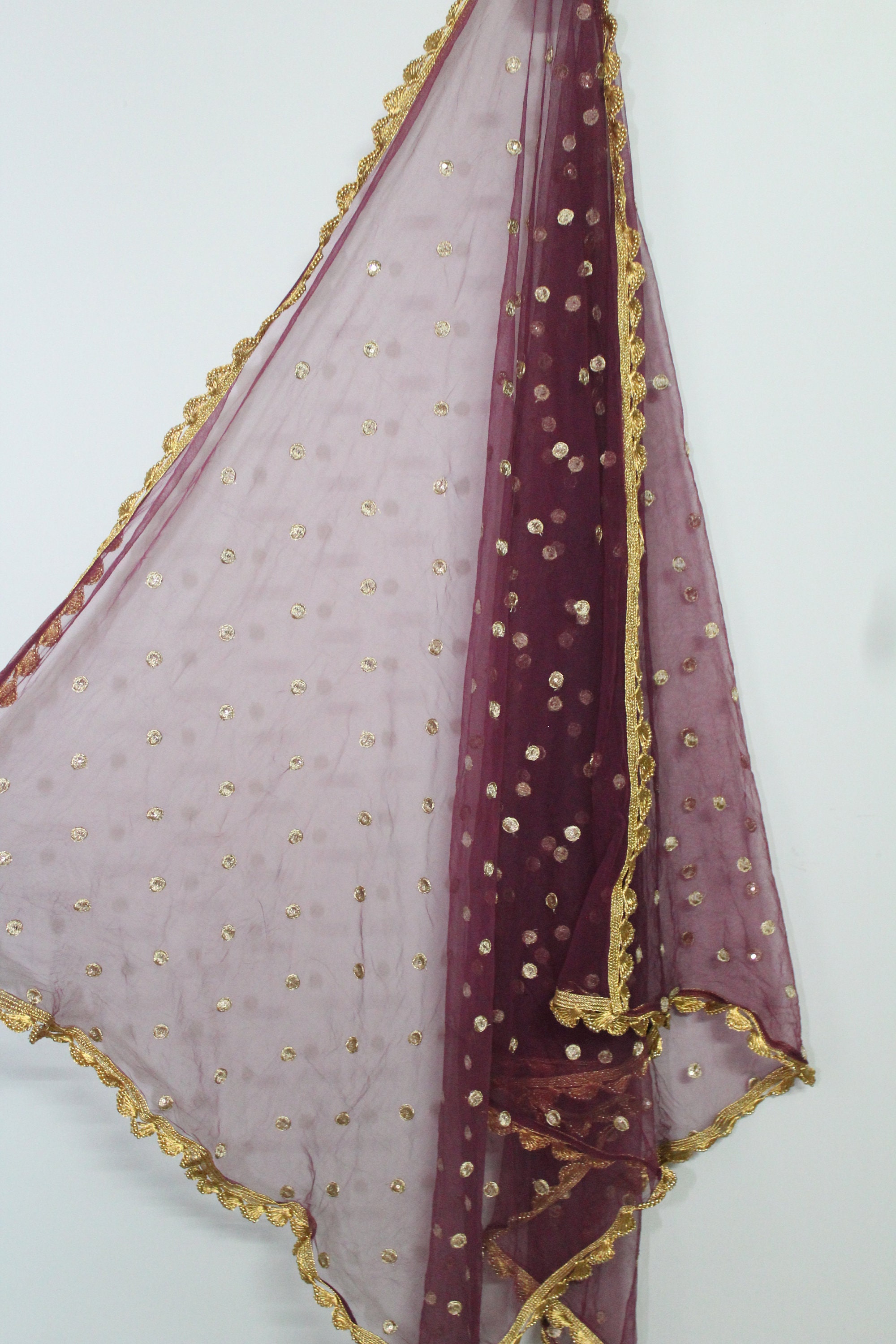 long dress with net dupatta