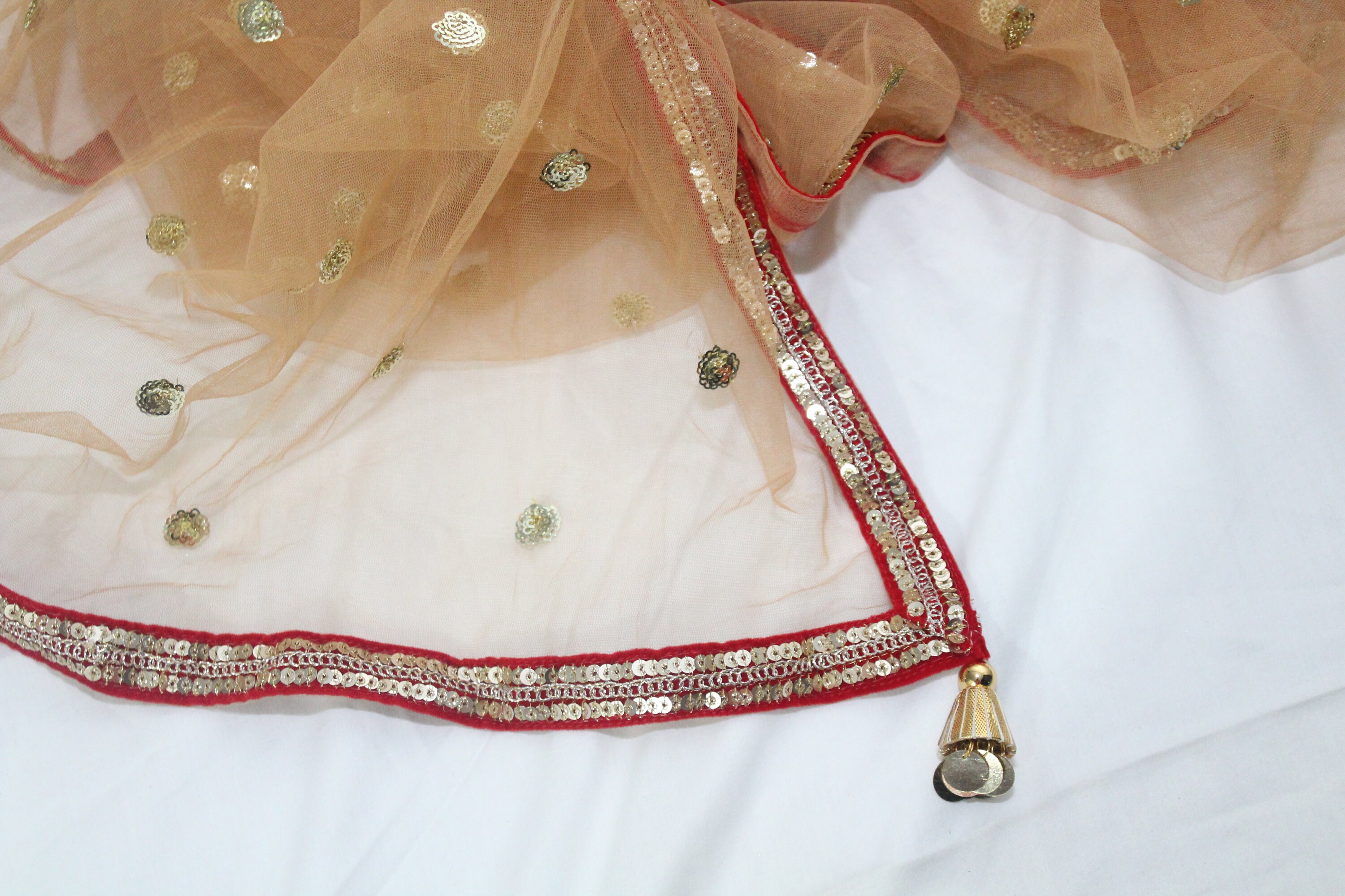Dupatta with tassels Pink Net Dupatta with Golden Sequin Etsy