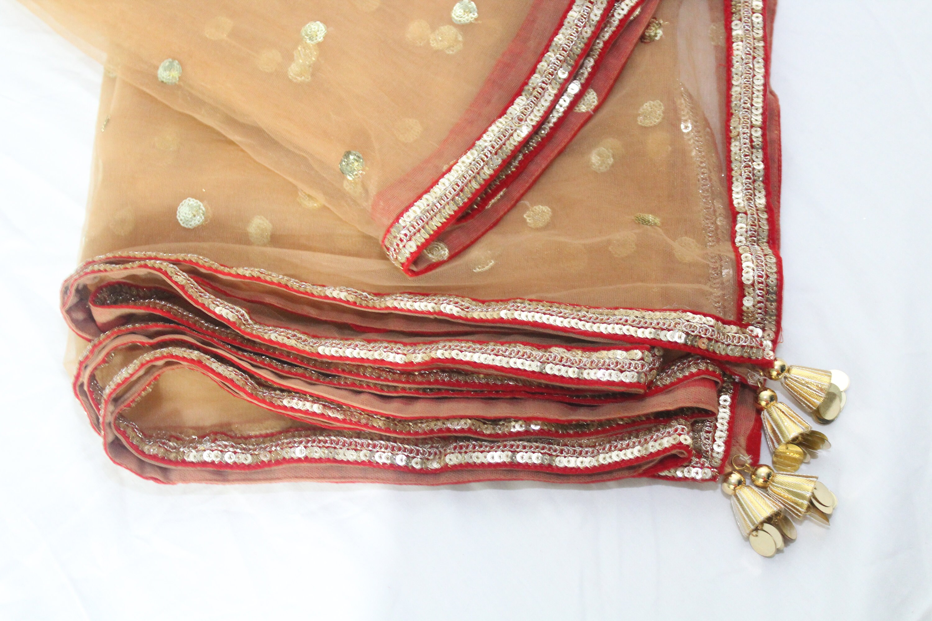 Dupatta with tassels Pink Net Dupatta with Golden Sequin Etsy