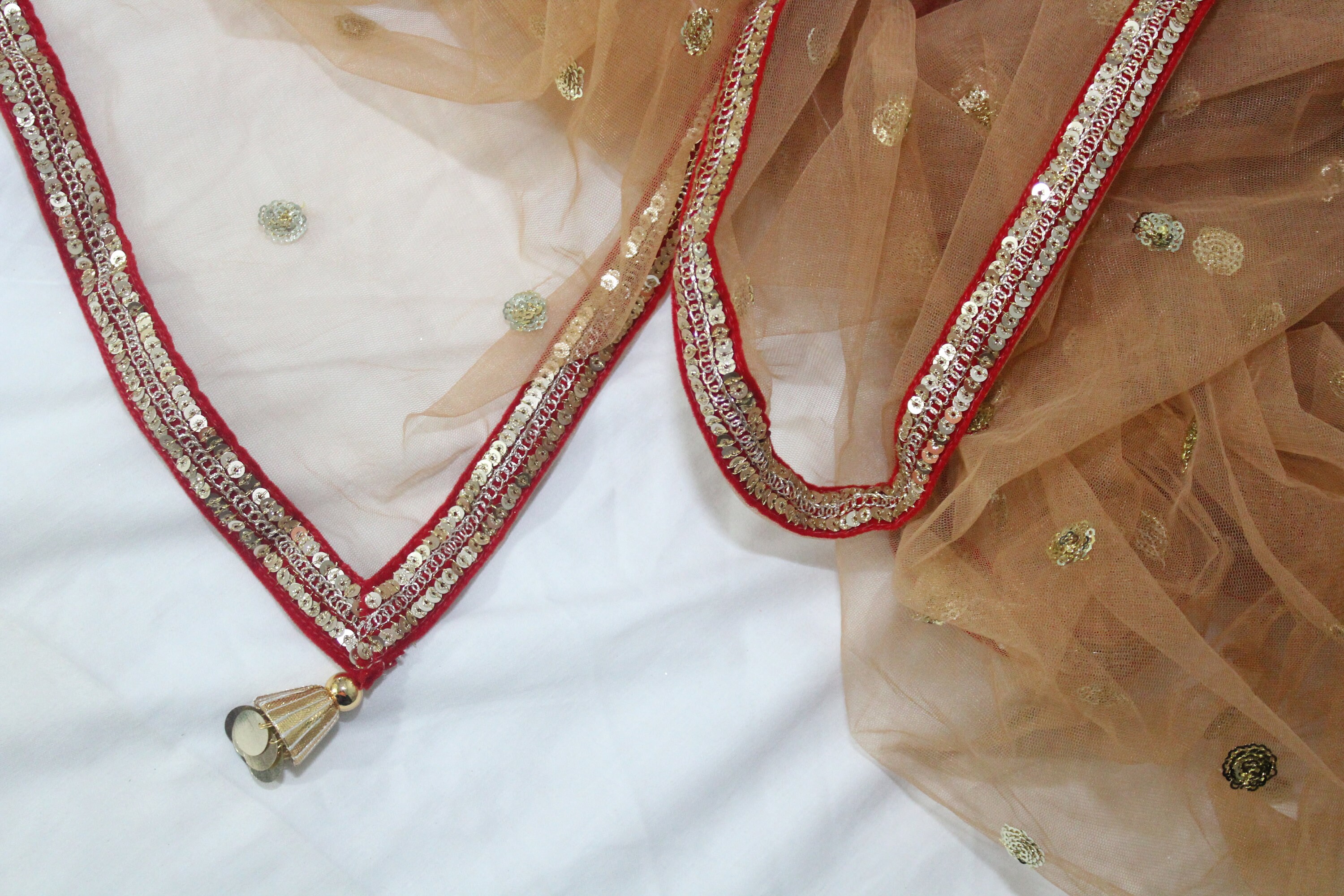 Dupatta with tassels Pink Net Dupatta with Golden Sequin Etsy