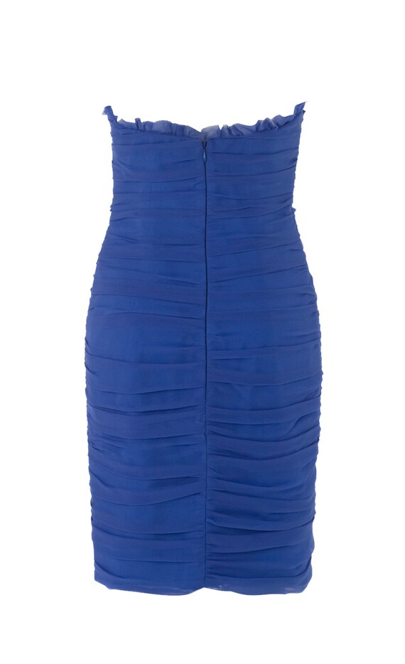 cornflower blue mini dress Azar Cobalt Blue Ruched Glossy Maxi Dress, XS / Blue main image 0