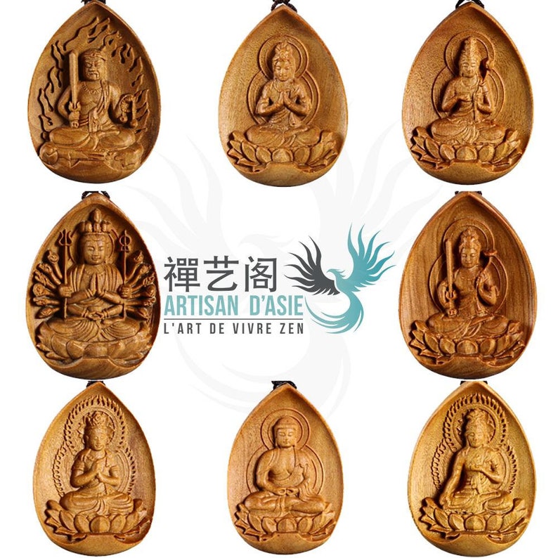 Pendant Necklaces Buddhist necklace Chinese horoscope necklace Pendant Signs of Zodiac In Sandalwood Zodiac Signs Buddhist pendant