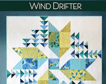 WIND DRIFTER PDF motif de courtepointe numérique par Robin Pickens en 65" + 32" carré tour/mur