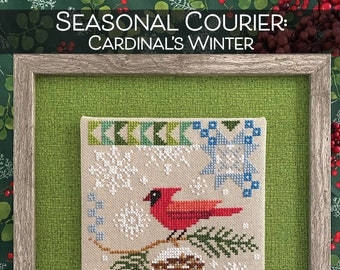Seasonal Courier: Cardinal&#39;s Winter Cross Stitch PDF Pattern by Robin Pickins
