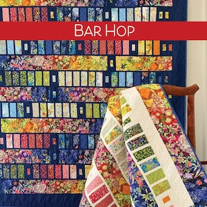 BAR HOP Quilt Pattern PDF (digital download) by Robin Pickens in Lap, Queen sizes