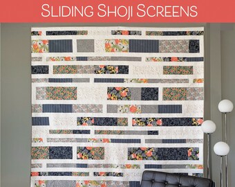Quilt Pattern "Sliding Shoji Screens" digital PDF by Robin Pickens /Quick quilt, easy quilt, Lap, Full, Queen sizes