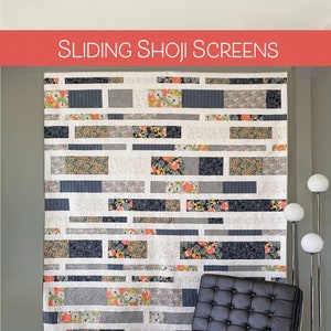 Quilt Pattern "Sliding Shoji Screens" digital PDF by Robin Pickens /Quick quilt, easy quilt, Lap, Full, Queen sizes