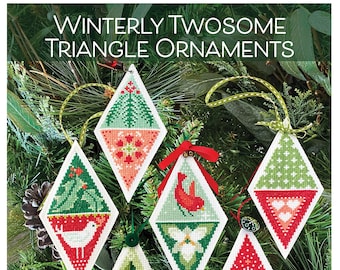 Winterly Twosome Triangle Ornaments Cross Stitch PDF Pattern by Robin Pickens