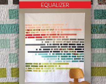 Quilt Pattern Equalizer (digital downloadable pdf)- by Robin Pickens /layer cake jelly roll precut/ easy modern quilt/full-double 76" x 85"