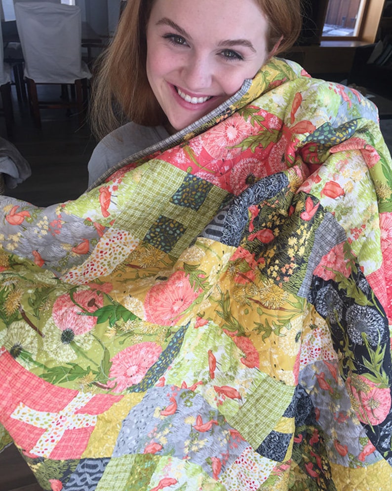 Quilt Pattern (downloadable digital PDF) of POSITIVELY BOHEMIAN Quilt by Robin Pickens / Twin size / Easy Fast Quilt image 3