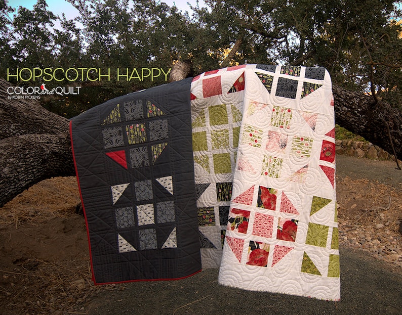 Quilt Pattern PDF Instant Download of HOPSCOTCH HAPPY Quilt by Robin Pickens / Layer Cake friendly / King, Queen, Twin and Lap sizes image 7