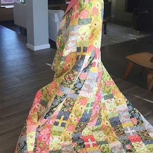 Quilt Pattern (downloadable digital PDF) of POSITIVELY BOHEMIAN Quilt by Robin Pickens / Twin size / Easy Fast Quilt image 8