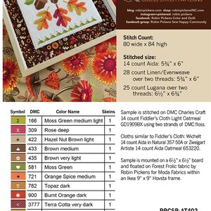 Acorn Trio Cross Stitch Pattern PDF in Fall Colors From Robin Pickens ...