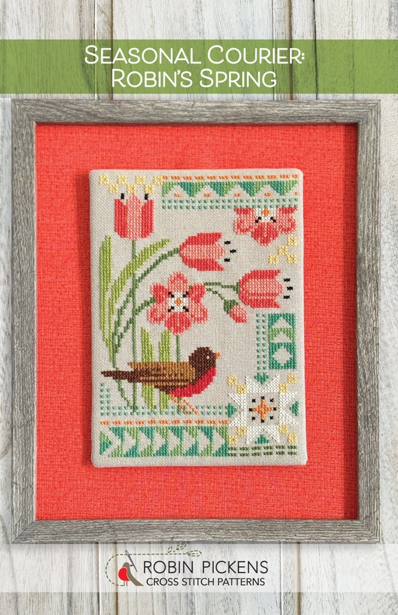 Seasonal Courier: Robin's Spring Cross Stitch PDF Pattern by Robin Pickens
