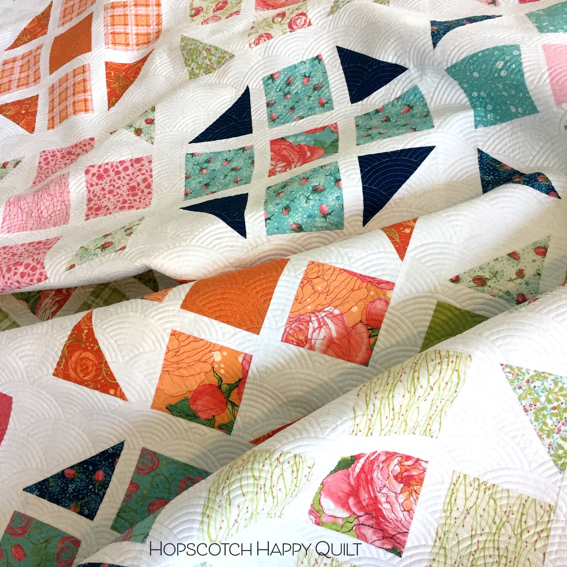 Quilt Pattern PDF Instant Download of HOPSCOTCH HAPPY Quilt by Etsy