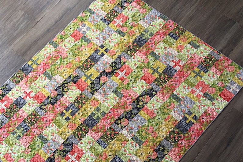 Quilt Pattern (downloadable digital PDF) of POSITIVELY BOHEMIAN Quilt by Robin Pickens / Twin size / Easy Fast Quilt image 7