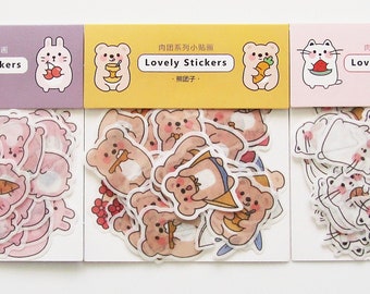 Lovely Animals bears bunnies cats cute kawaii kitsch washi paper stickers