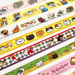 Neko Atsume backyard cats cute kawaii washi sticky masking deco tape