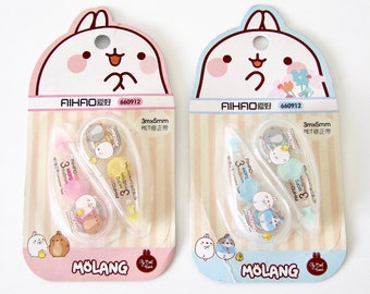 Molang podgy potato rabbit cute kawaii kitsch mini correction tapes sets 6m