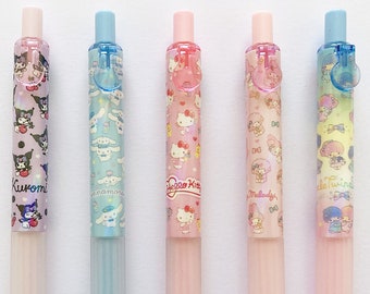 Hello Kitty Cinnamoroll My Melody Kuromi Little Twin Stars cute kawaii kitsch iridescent clicker pens