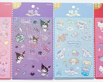 My Melody Hello Kitty Kuromi Cinnamoroll 'Sweet Treats' cute kawaii kitsch holographic stickers