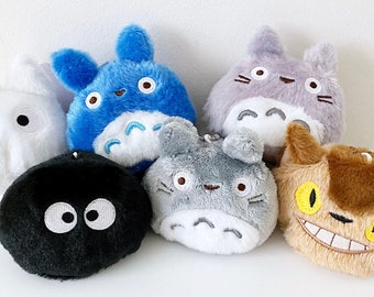 Totoro cute kawaii kitsch beanie belly plush with detachable colour chain in handmade gift bag