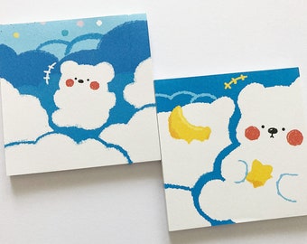 Cloud bear cute kawaii kitsch notepads memo pads